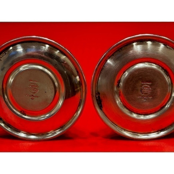 VTG VINERS Old SHEFFIELD England Plate Candlesticks Silver Hand Chased Repro 8" - Picture 4 of 15